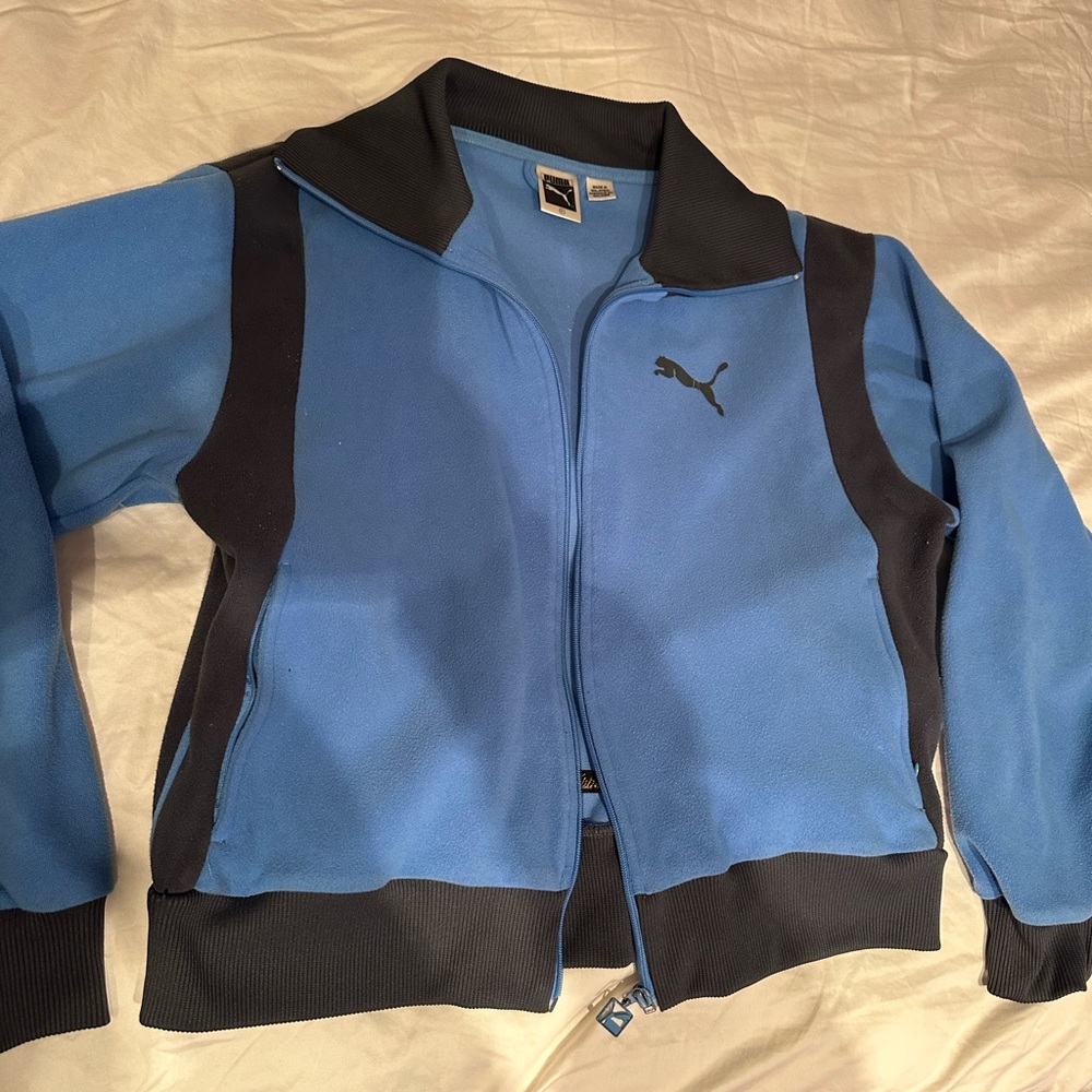 Large L - Puma Vintage Limited Edition Blue Terry Warmup Jacket